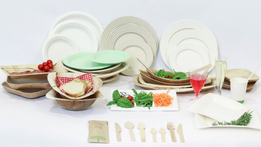 FOOGO Green 25 Piatti Monouso In Foglia Di Palma, Piccoli E Rotondi Da 18 Cm, Biodegradabili E Compostabili, Adatti Per Pietanze Calde, Come Legno - Foto 2