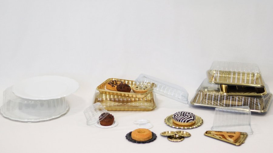 Mbsomnus 6 Vassoi Da Buffet In Plastica Con Coperchio, Riutilizzabili, Per Catering, Panini, Panini, Dolcetti, Per Feste, Cibo, Torte, Sushi E Buffet (39,3 X 27 X 6,2 Cm, Foglia - Foto 4